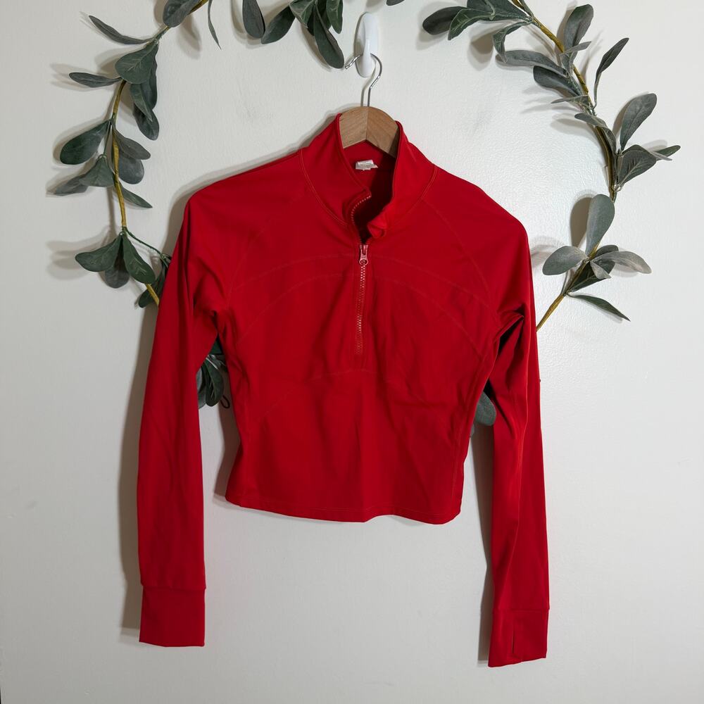 Red 1/4 Zip Athletic Jacket